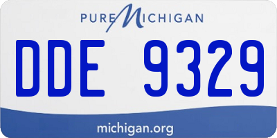MI license plate DDE9329