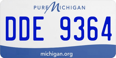 MI license plate DDE9364