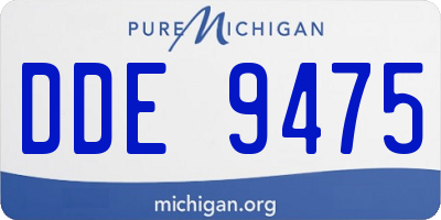 MI license plate DDE9475