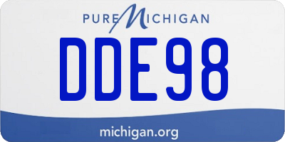 MI license plate DDE98