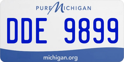 MI license plate DDE9899