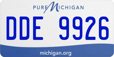 MI license plate DDE9926