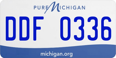 MI license plate DDF0336
