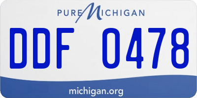 MI license plate DDF0478