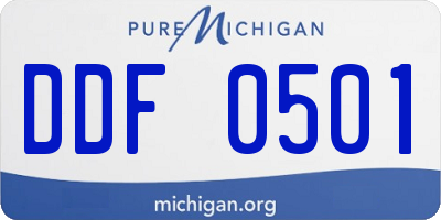 MI license plate DDF0501