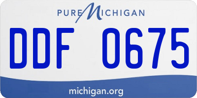 MI license plate DDF0675