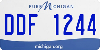 MI license plate DDF1244