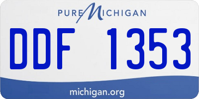 MI license plate DDF1353