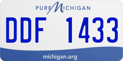 MI license plate DDF1433