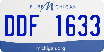 MI license plate DDF1633