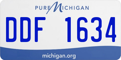 MI license plate DDF1634