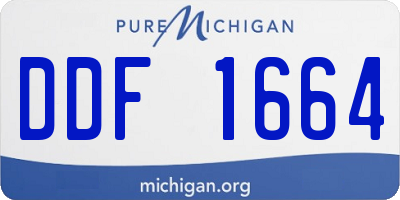 MI license plate DDF1664