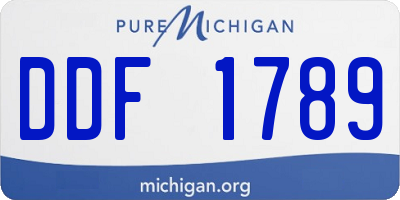 MI license plate DDF1789