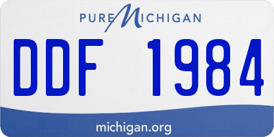 MI license plate DDF1984