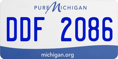 MI license plate DDF2086