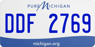 MI license plate DDF2769