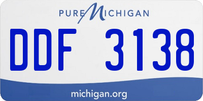 MI license plate DDF3138