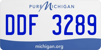 MI license plate DDF3289