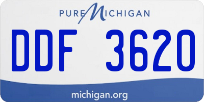 MI license plate DDF3620