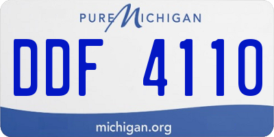 MI license plate DDF4110