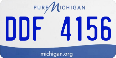 MI license plate DDF4156