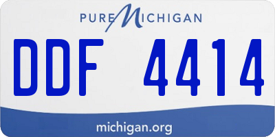 MI license plate DDF4414