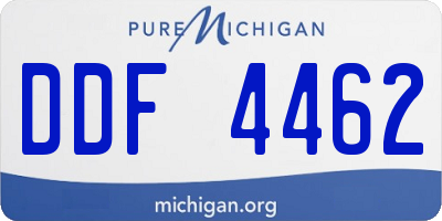 MI license plate DDF4462