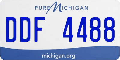 MI license plate DDF4488