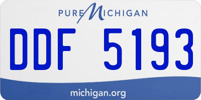 MI license plate DDF5193