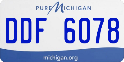 MI license plate DDF6078