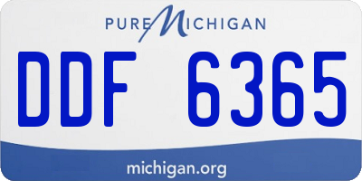 MI license plate DDF6365