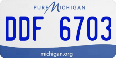 MI license plate DDF6703