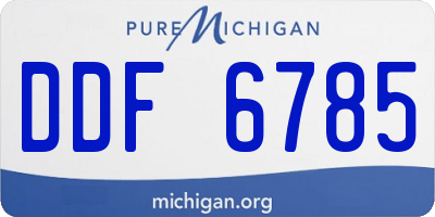 MI license plate DDF6785