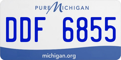 MI license plate DDF6855