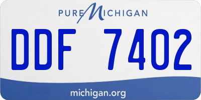 MI license plate DDF7402