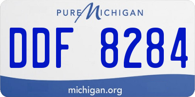 MI license plate DDF8284