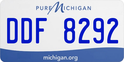 MI license plate DDF8292