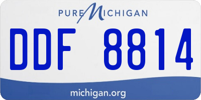 MI license plate DDF8814