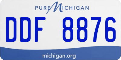 MI license plate DDF8876