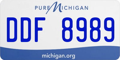 MI license plate DDF8989