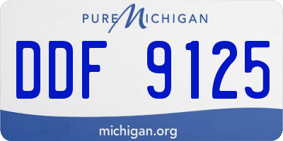 MI license plate DDF9125