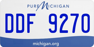 MI license plate DDF9270
