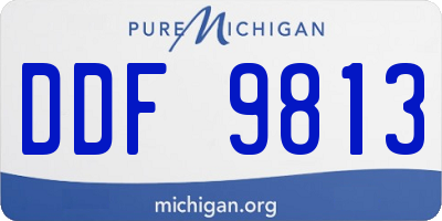 MI license plate DDF9813