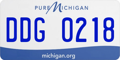 MI license plate DDG0218