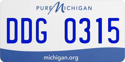 MI license plate DDG0315