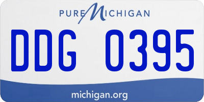MI license plate DDG0395