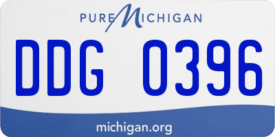 MI license plate DDG0396