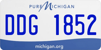 MI license plate DDG1852