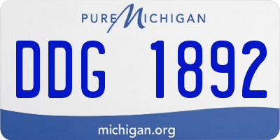 MI license plate DDG1892