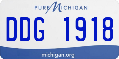 MI license plate DDG1918